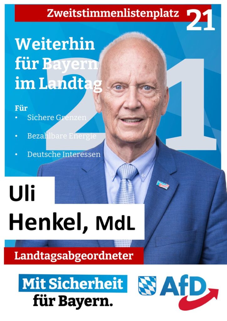 Uli Henkel Landtagswahl Bayern 2023 Listenplatz 21